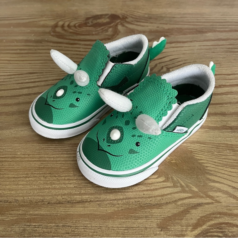 Vans Toddler Green Dinosaur Sneakers
